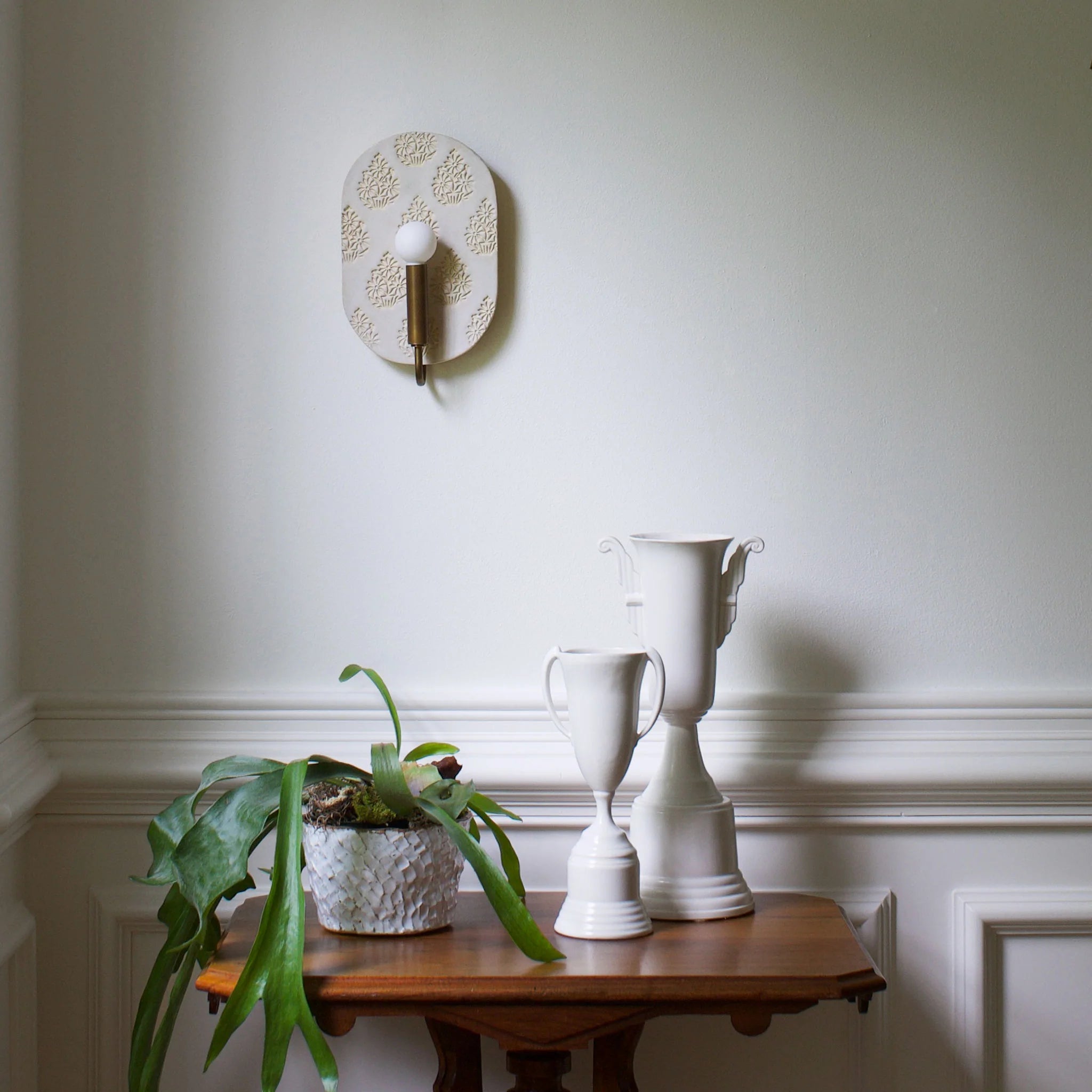 Concord ADA shown in Heirloom Brass with Natural White & Cream Floral ceramic