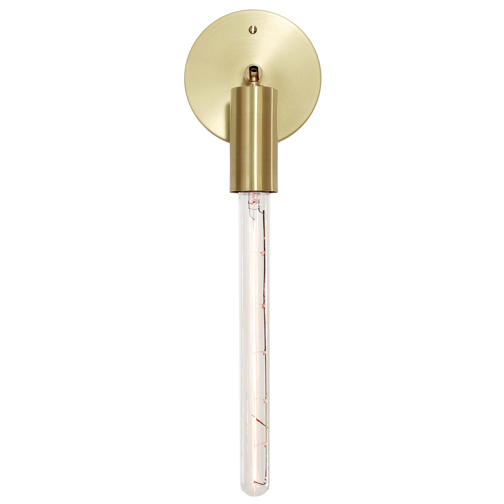 Tilt Sconce with no arm shown in Brass.
