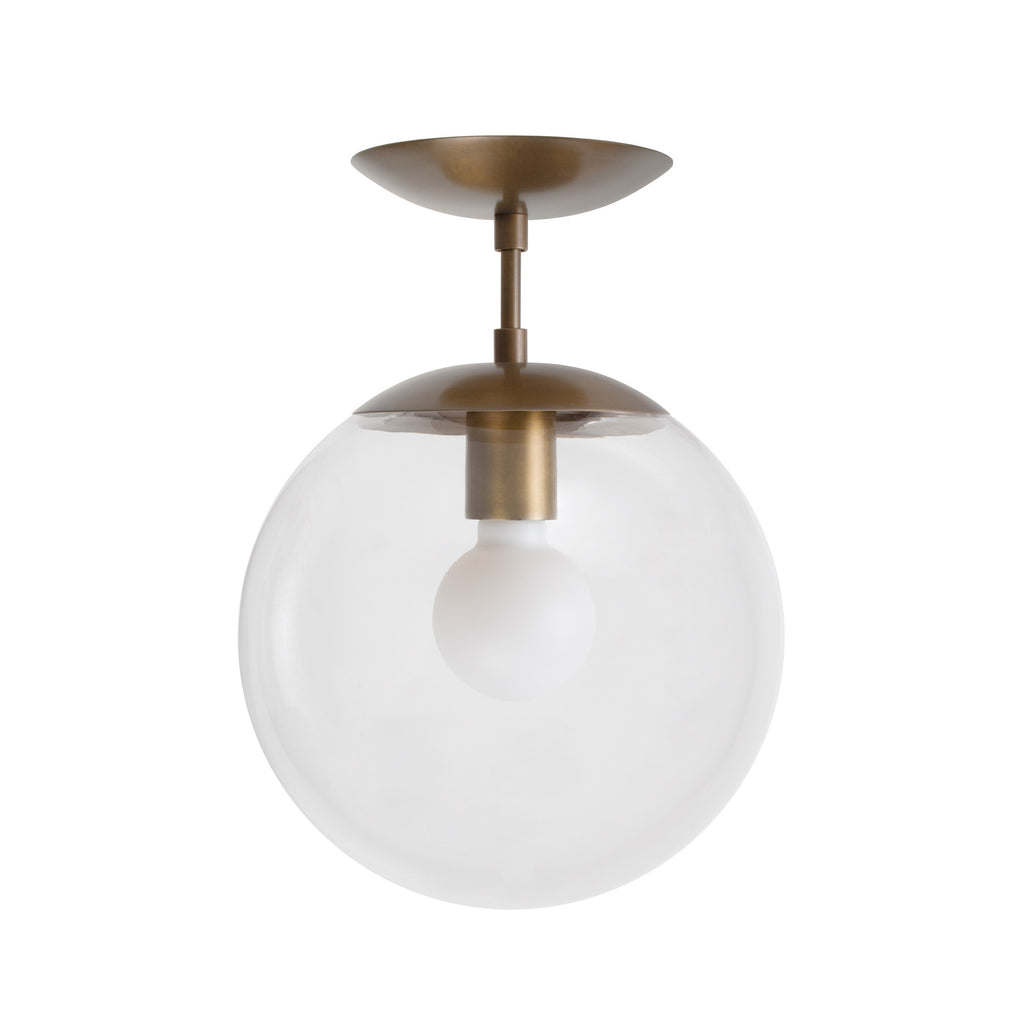 Alto Surface 10" shown in Heirloom Brass with a Clear 10" globe.