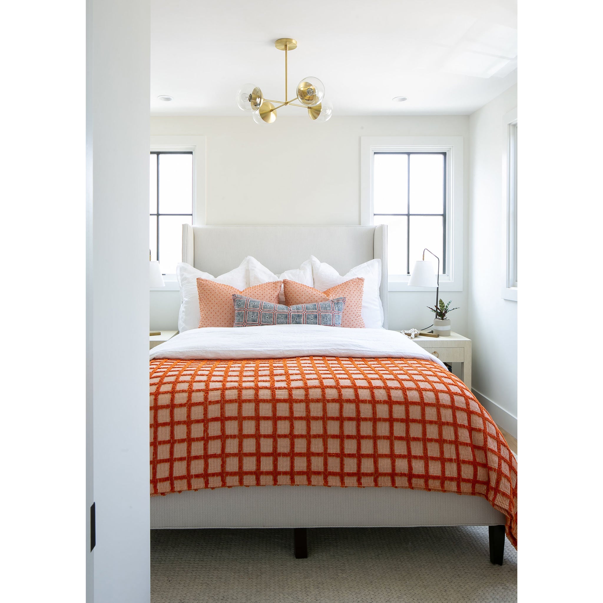 Alto Compass 6" Clear shown in Brass. Interiors by Brooke Wagner Design.