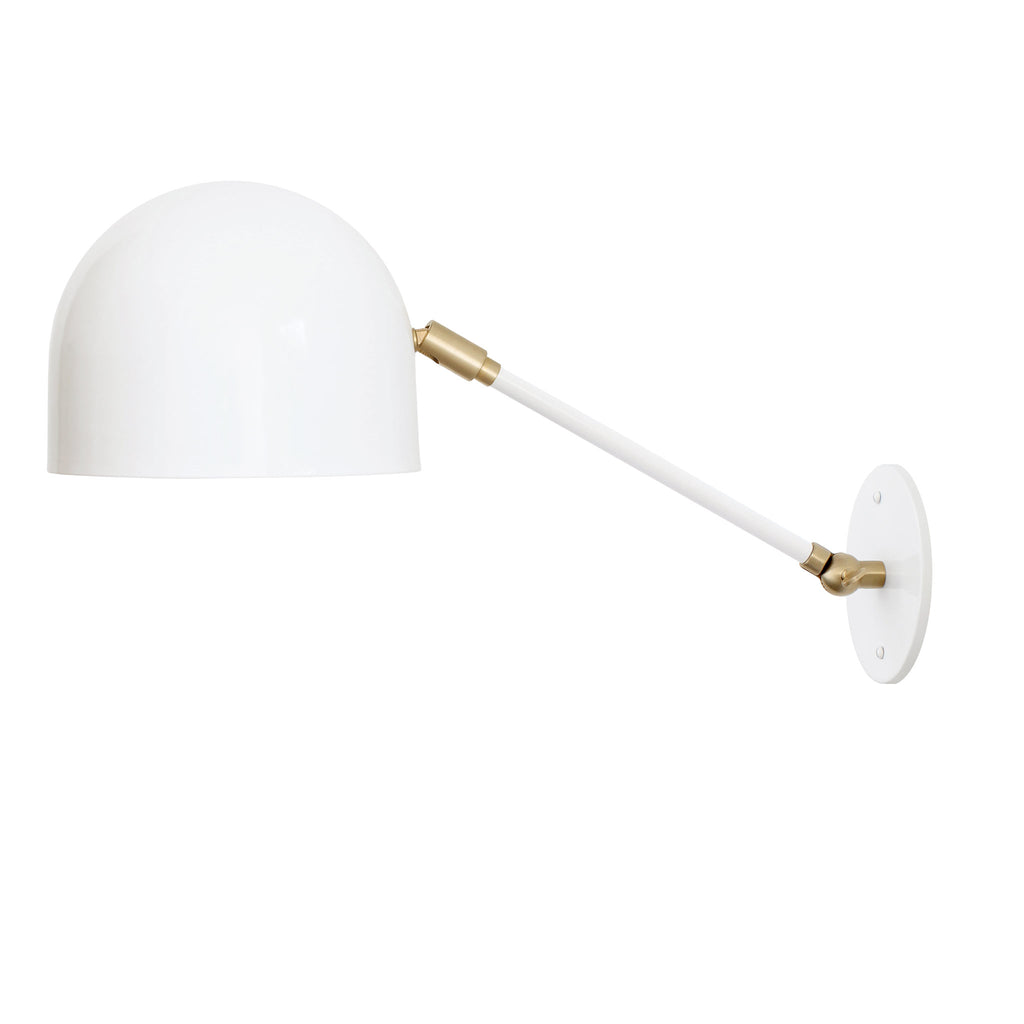 Amelie Single Articulated 8" shown in White with Brass Accents.