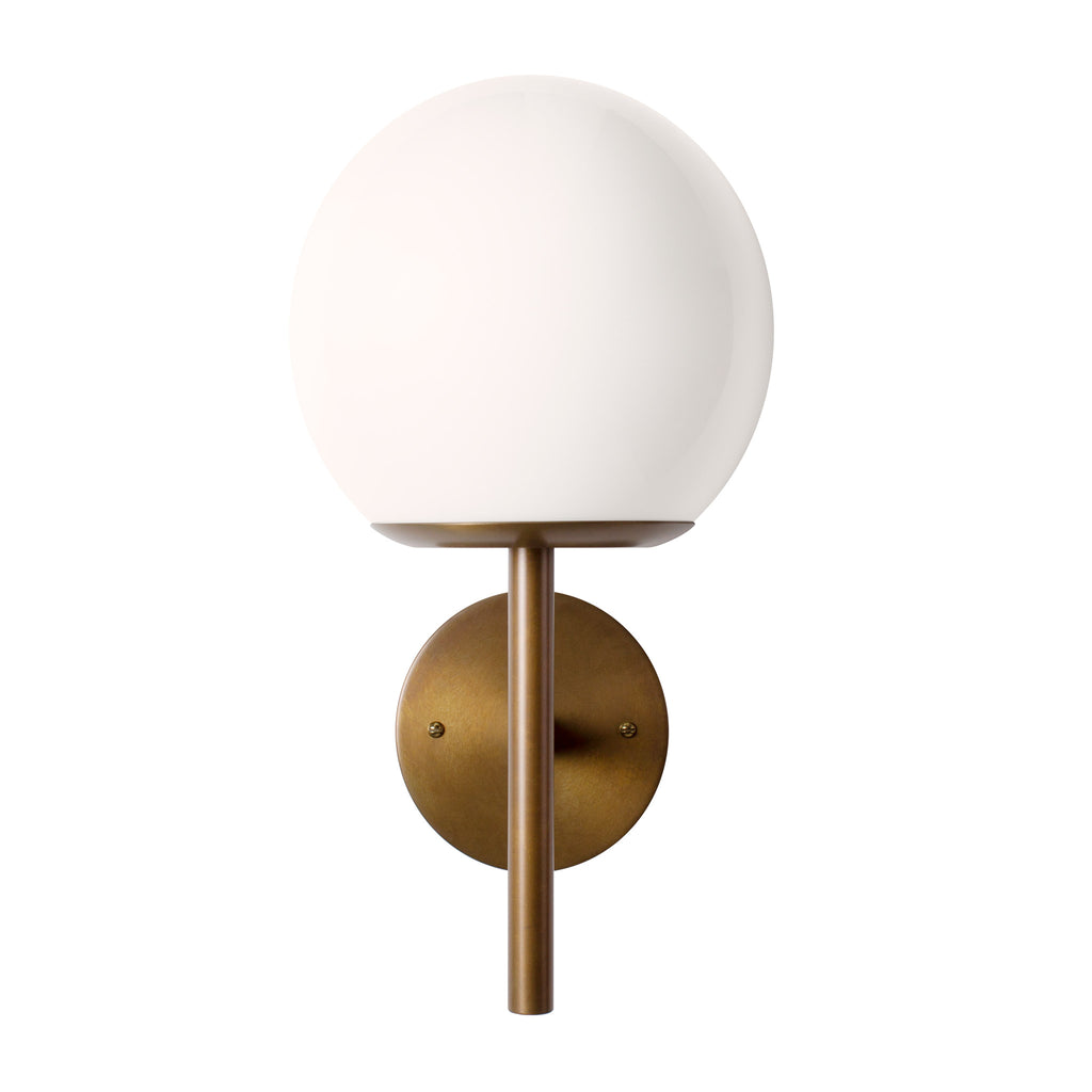 Athena 8" shown in Heirloom Brass with an 8" Opal globe.