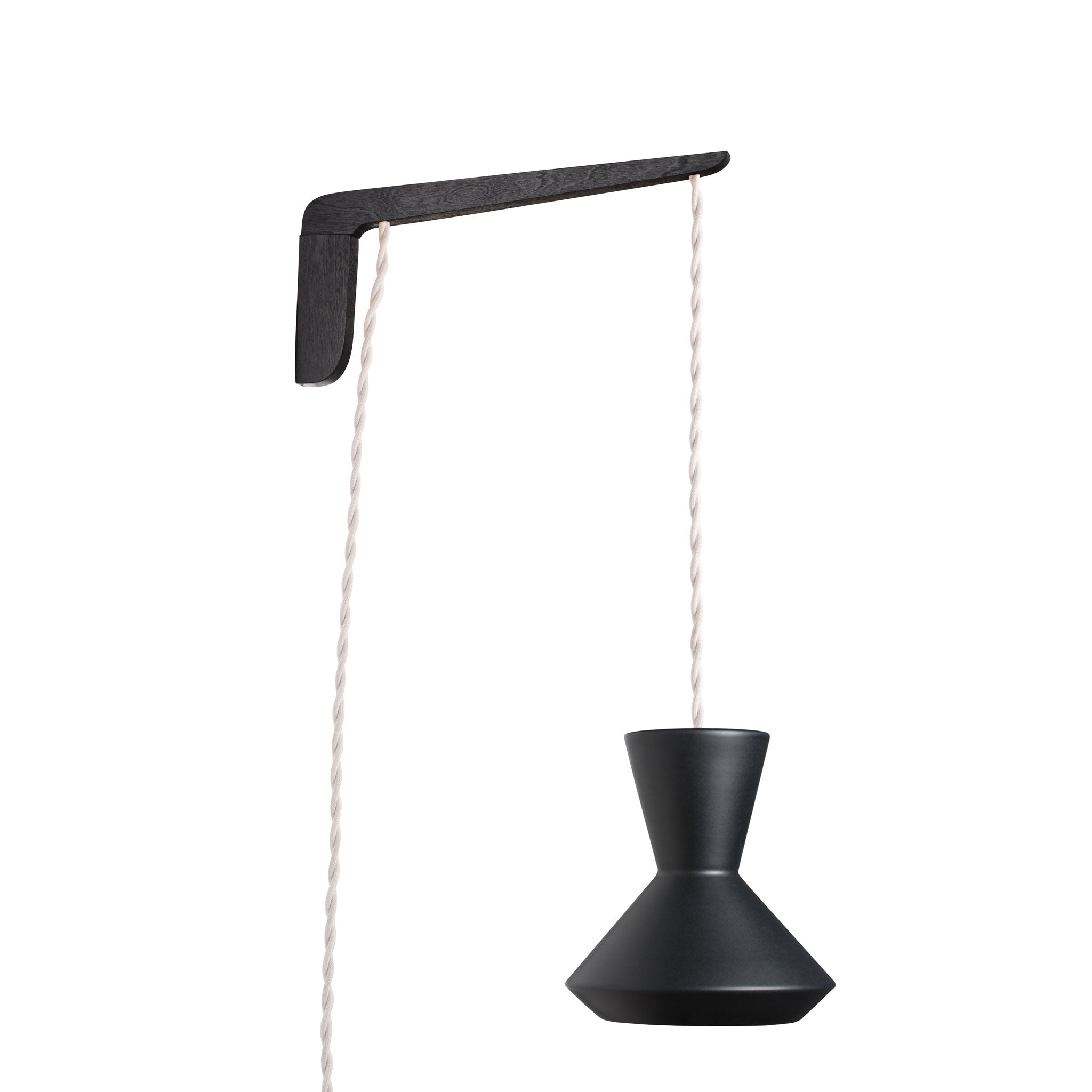 Bobbie Swing shown in Eclipse Black Glaze with Black Stained wood finish and White Twist cord