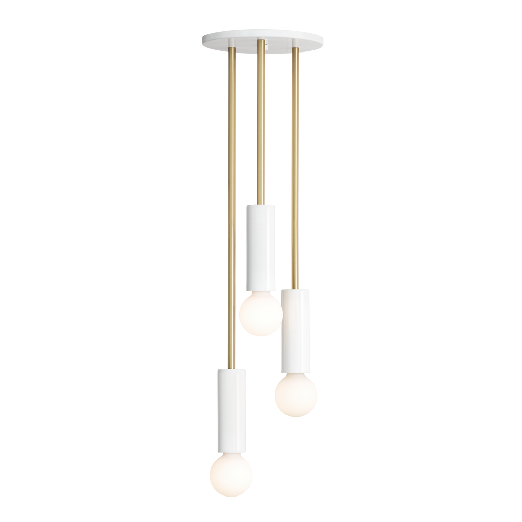 Fjord Waterfall Shown in White with Brass.