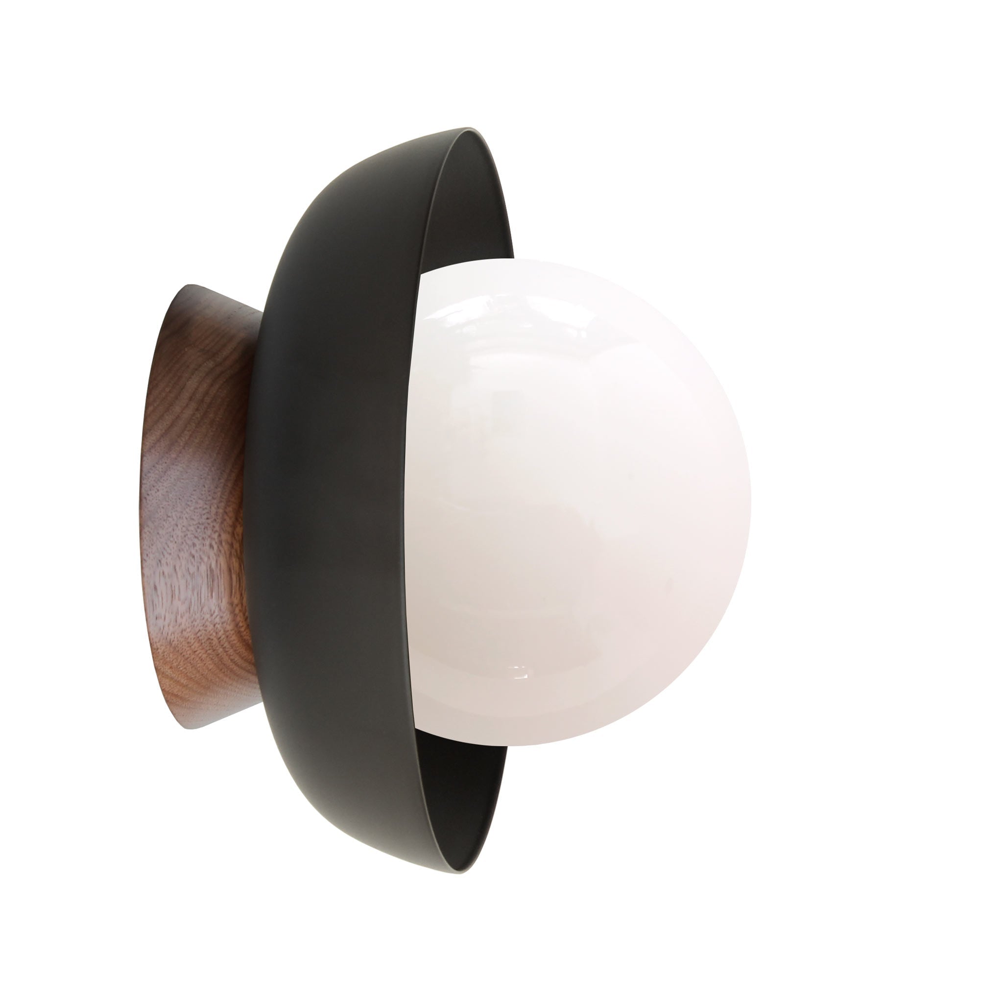 Lexi Small 5" shown in Matte Black with a Walnut Wood Canopy