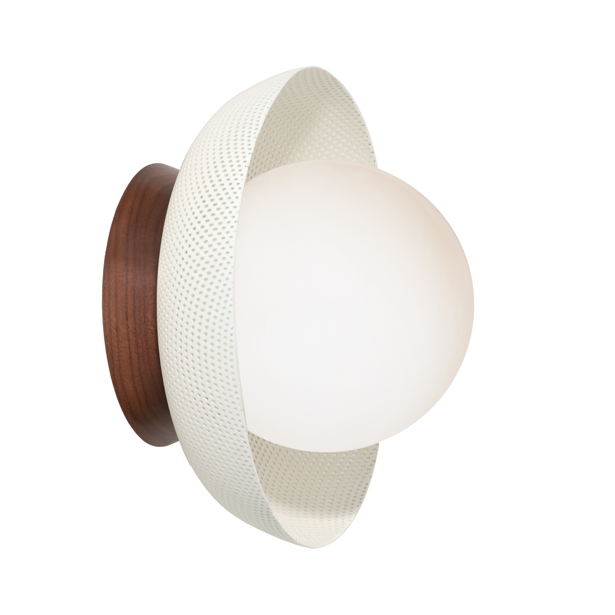 Lexi Small 5" shown in White with a Walnut Wood Canopy