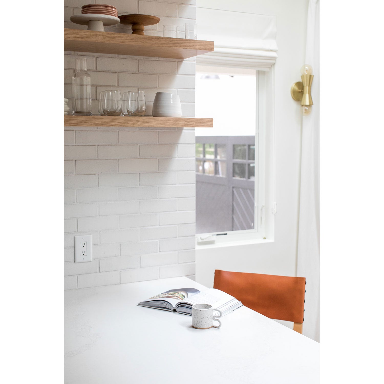 Mira shown in Brass. Interiors by Sarah Sherman Samuel for Sugar and Charm Studio