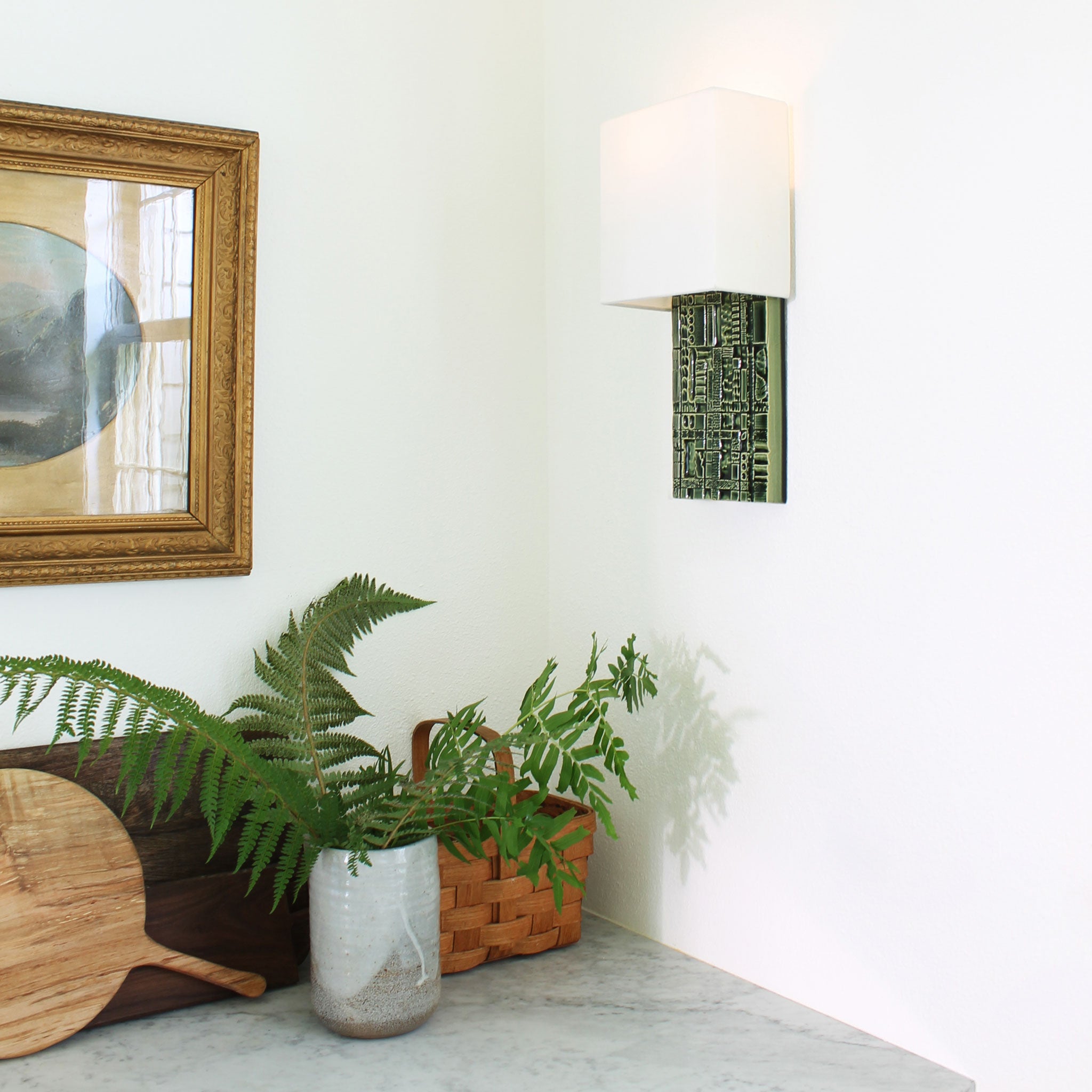 Izzy Sconce shown in Forest Green