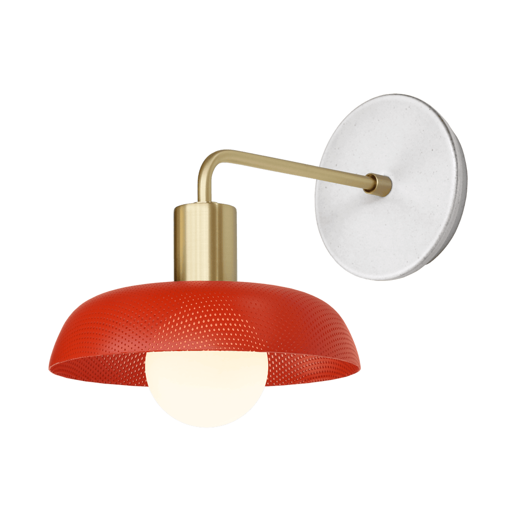 Lexi Sconce shown in Persimmon with Brass and a Brownstone White ceramic canopy.