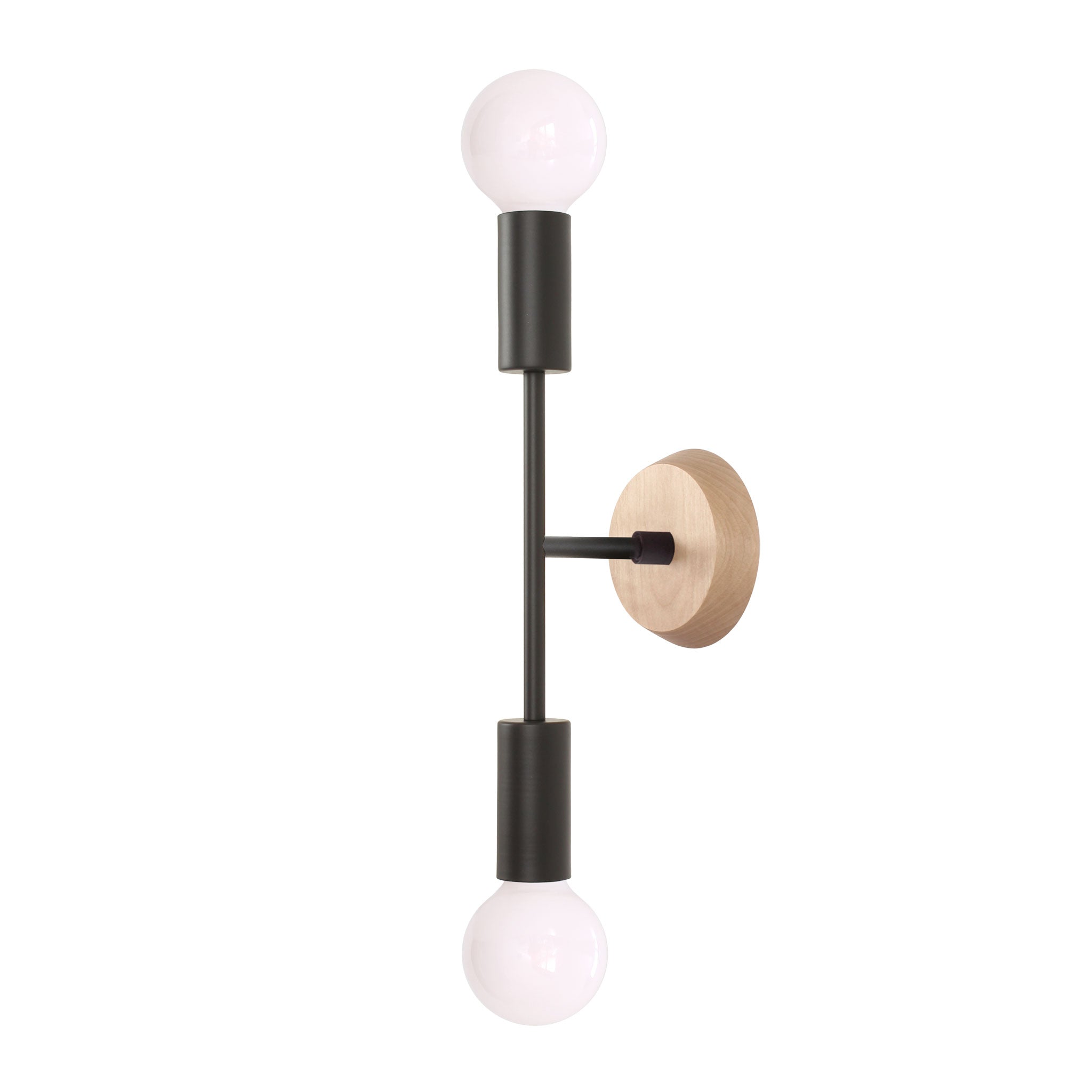 Venus with Wood Canopy shown in Matte Black with Maple