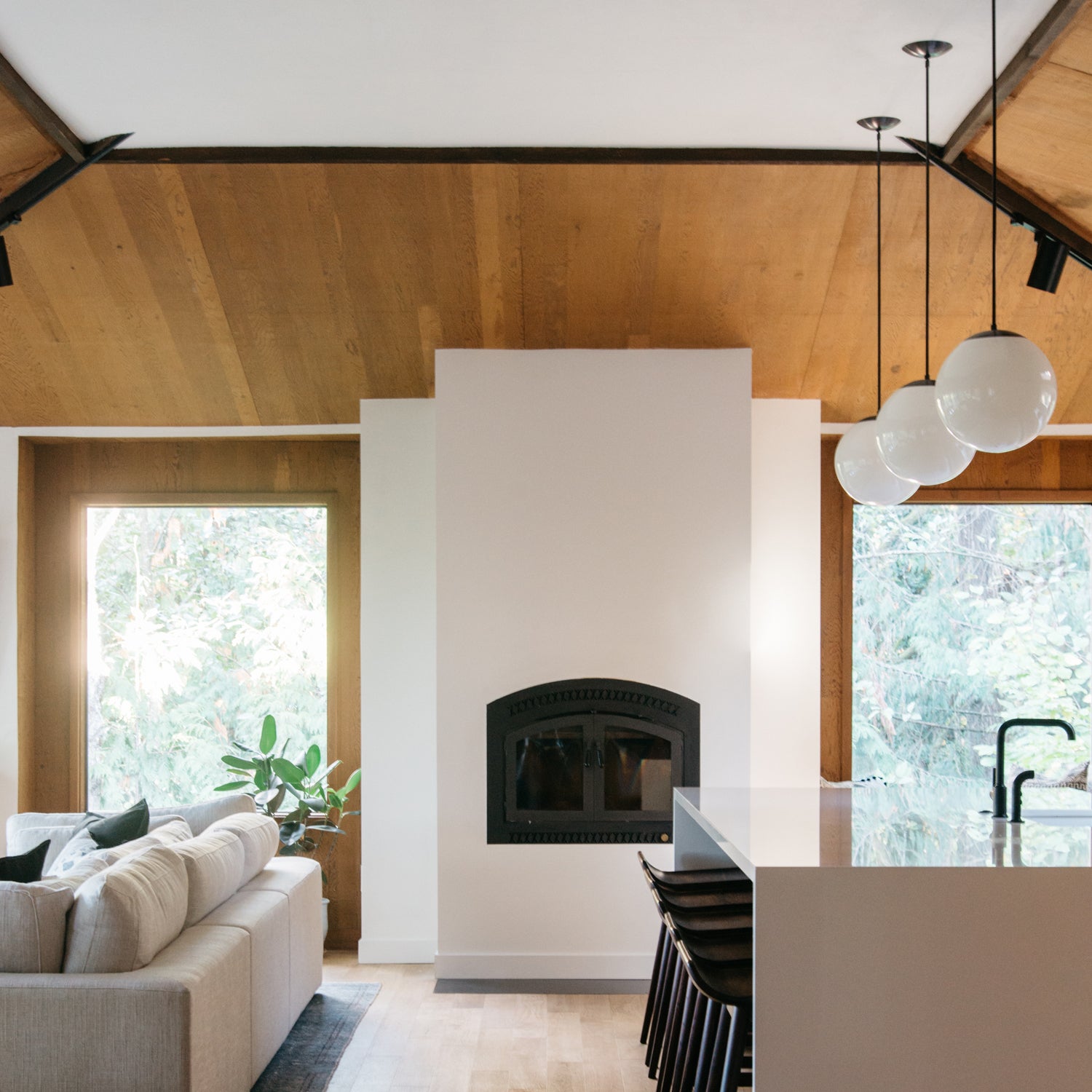 Alto Rod 12" Opal shown in Graphite Patina. Interior design by Kelsey Sikkema. Photo by Christa Fowles