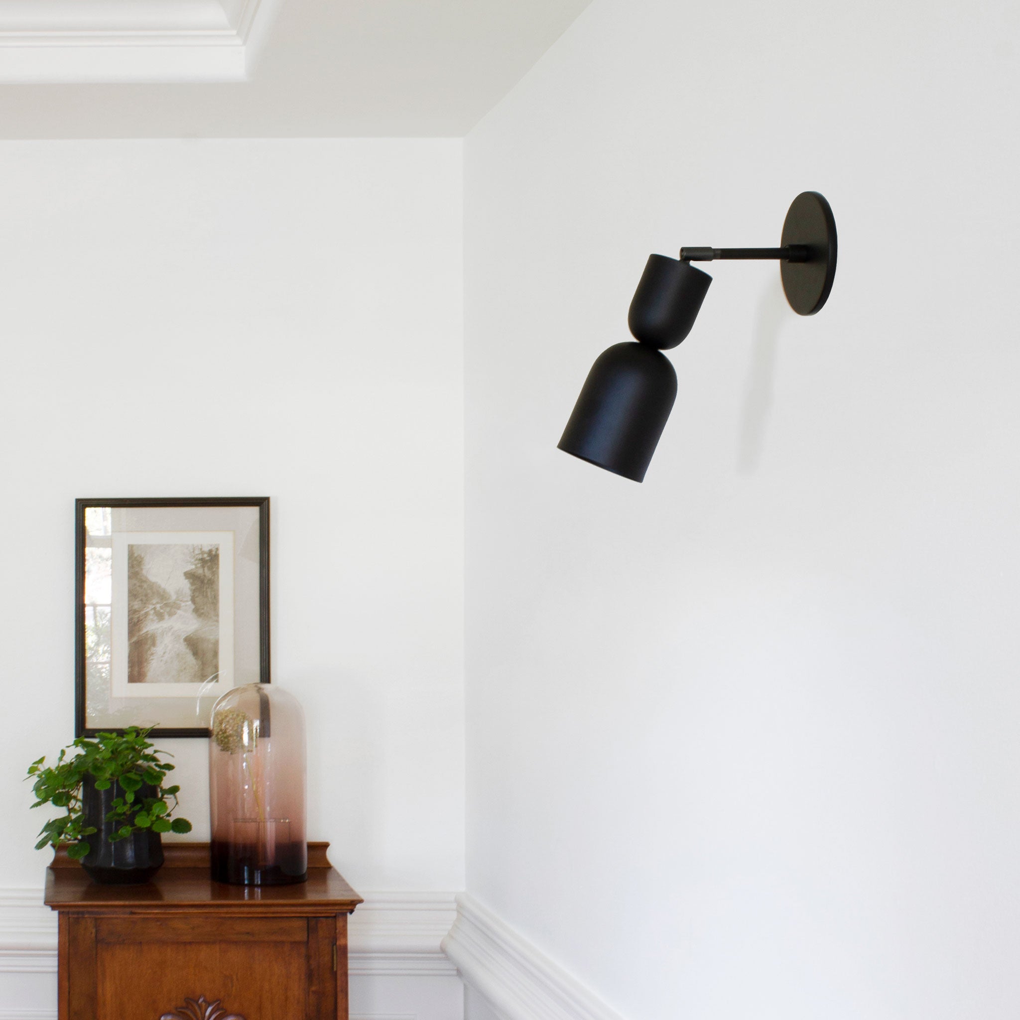 Chance Sconce shown in Matte Black with a 3" arm length