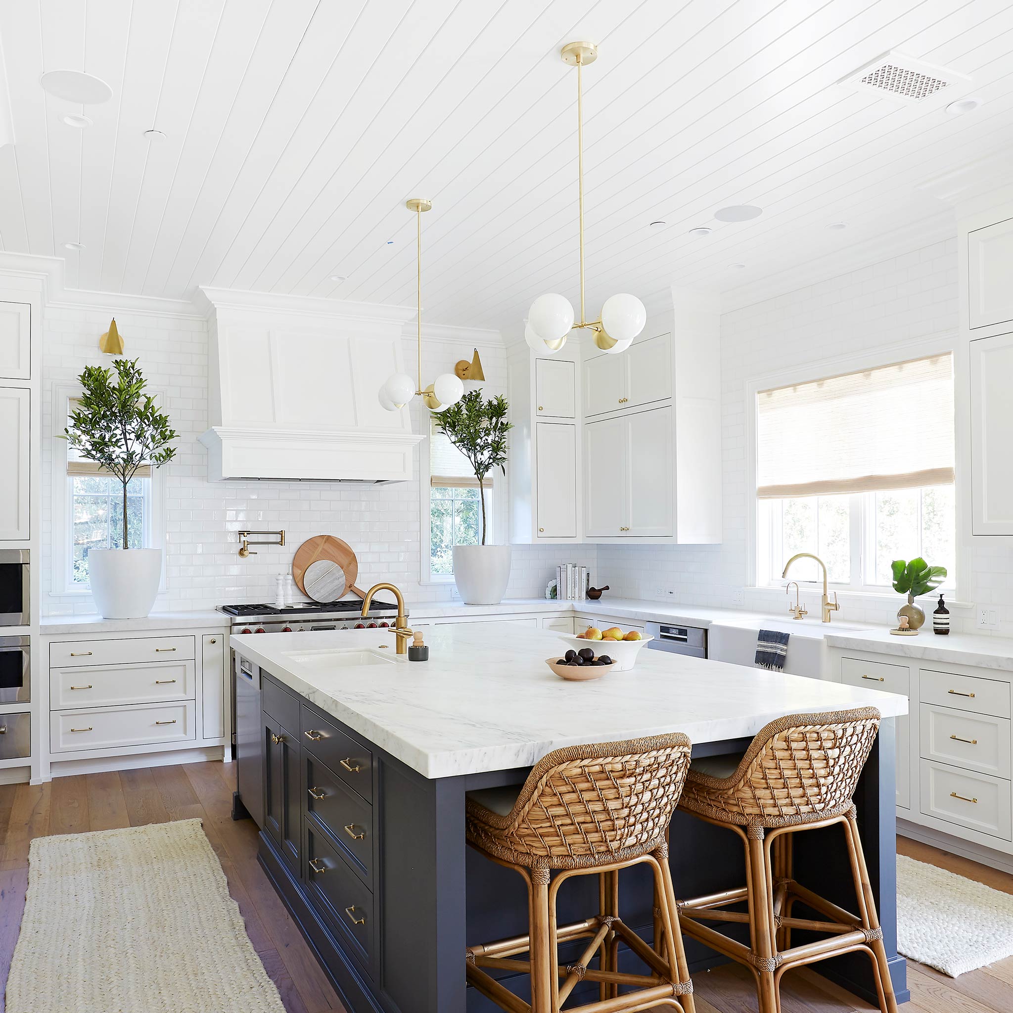 Alto Compass 6" Opal shown in Brass, 18" width. Interior Design by Pure Salt Interiors. Photo by Jessica Alexander.