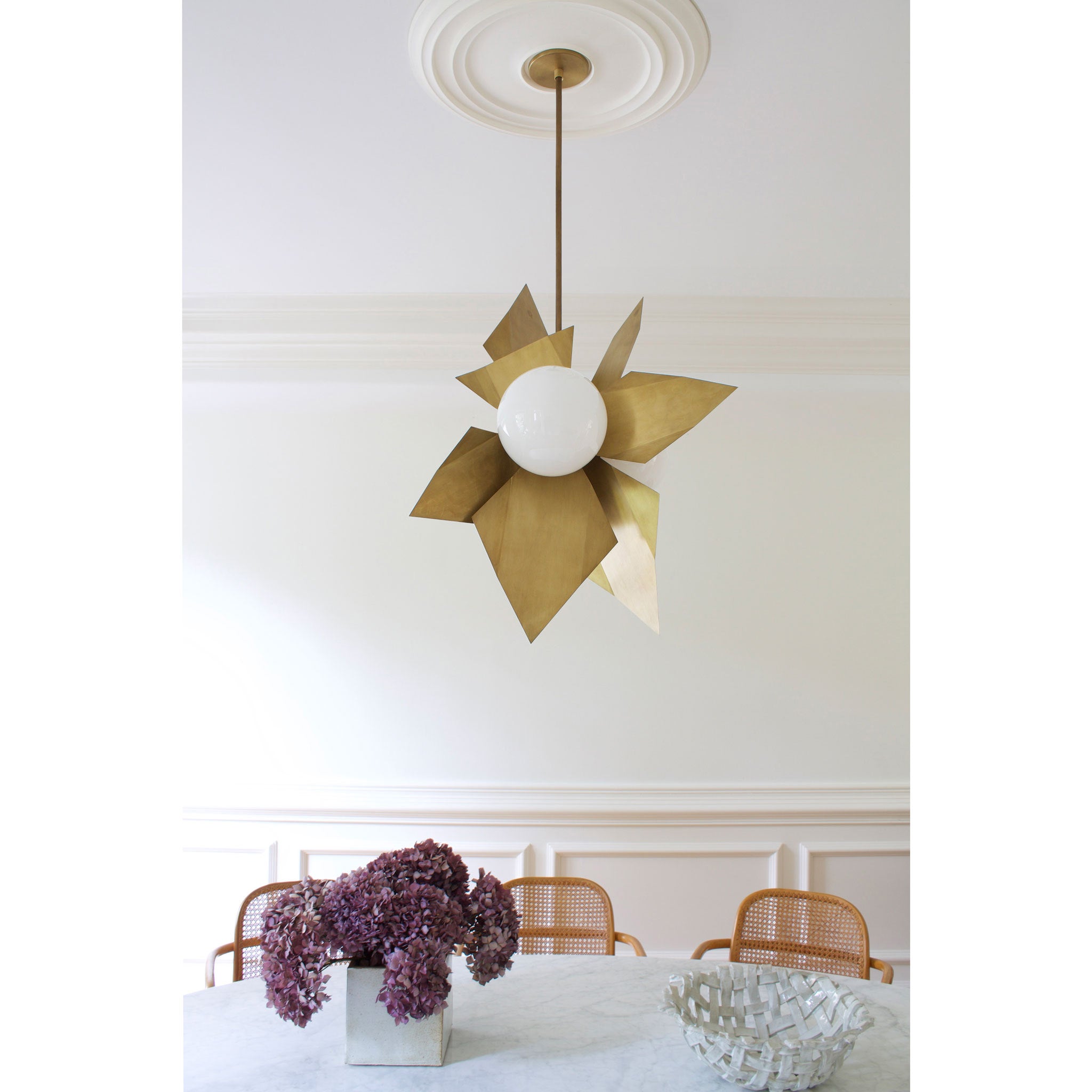 Florence 3 Large Pendant shown in Heirloom Brass