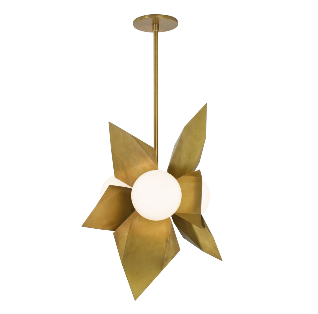 Florence 3 Pendant shown in Heirloom Brass.