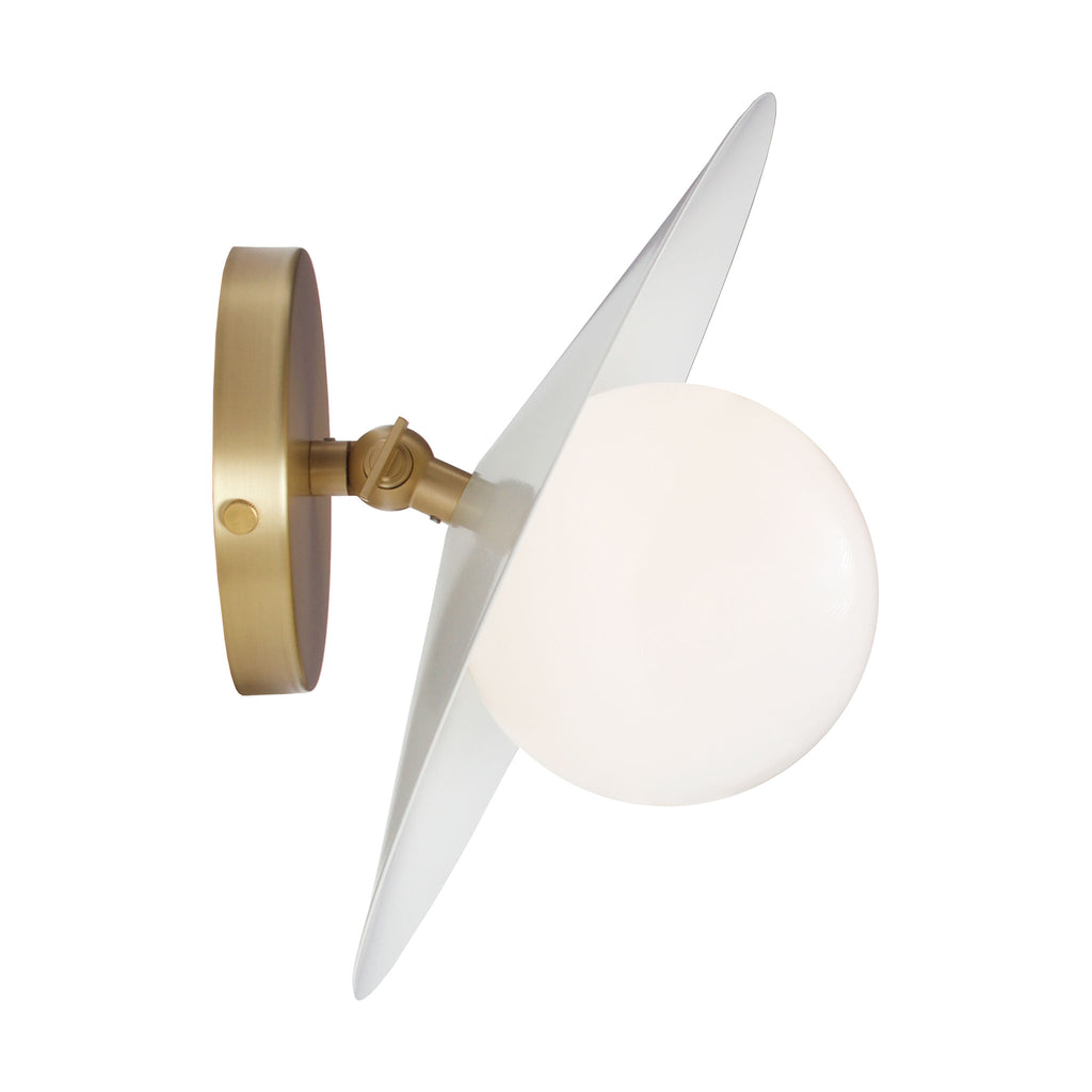 Marie Flush Sconce shown in White with Brass.
