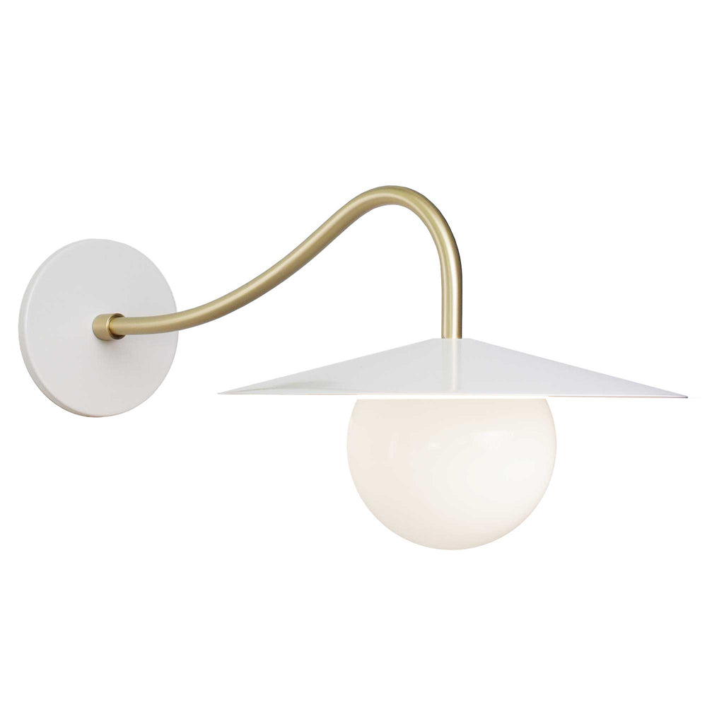 Marie Sconce shown in White with Brass.