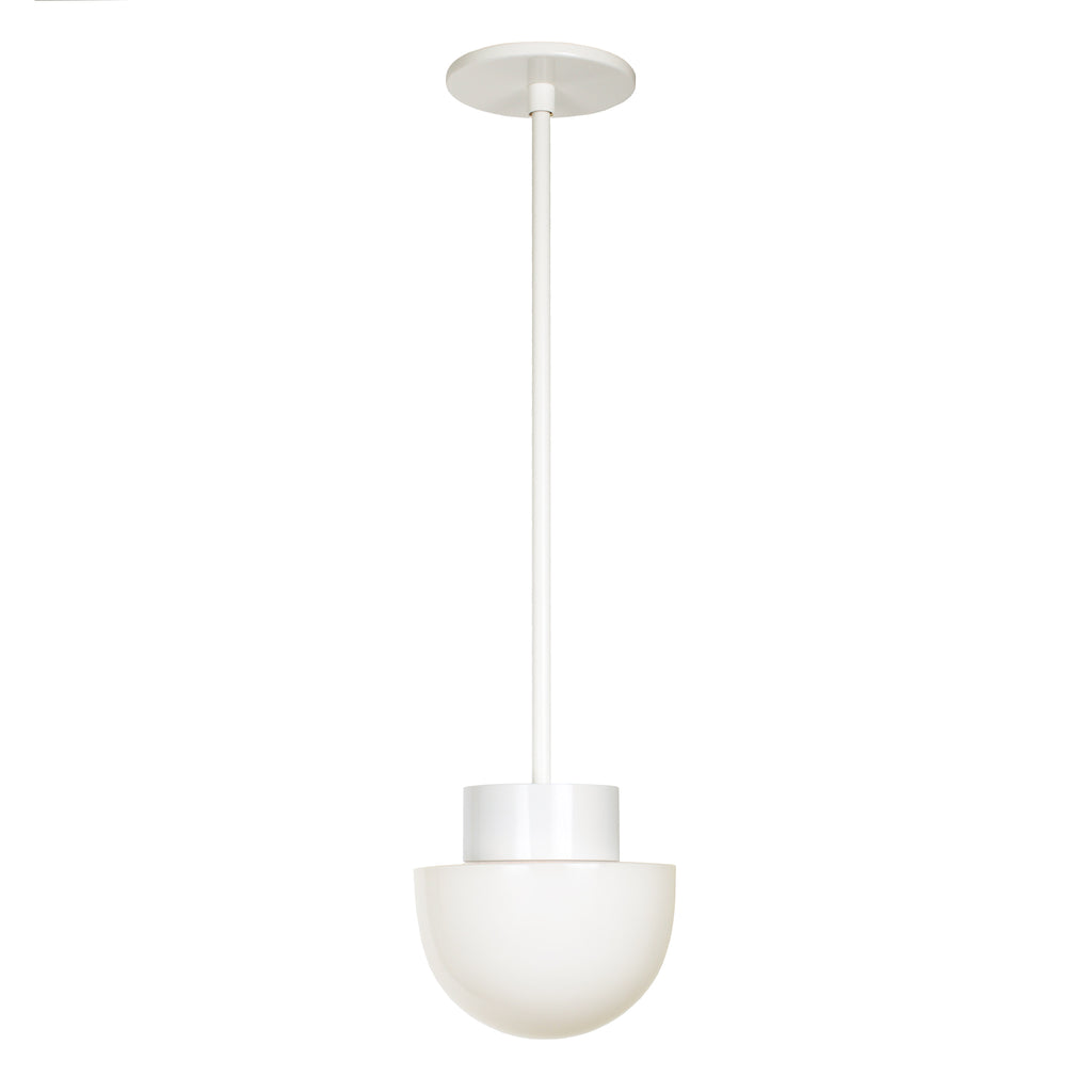 Anni Pendant shown with a white rod and canopy and a white shade holder.