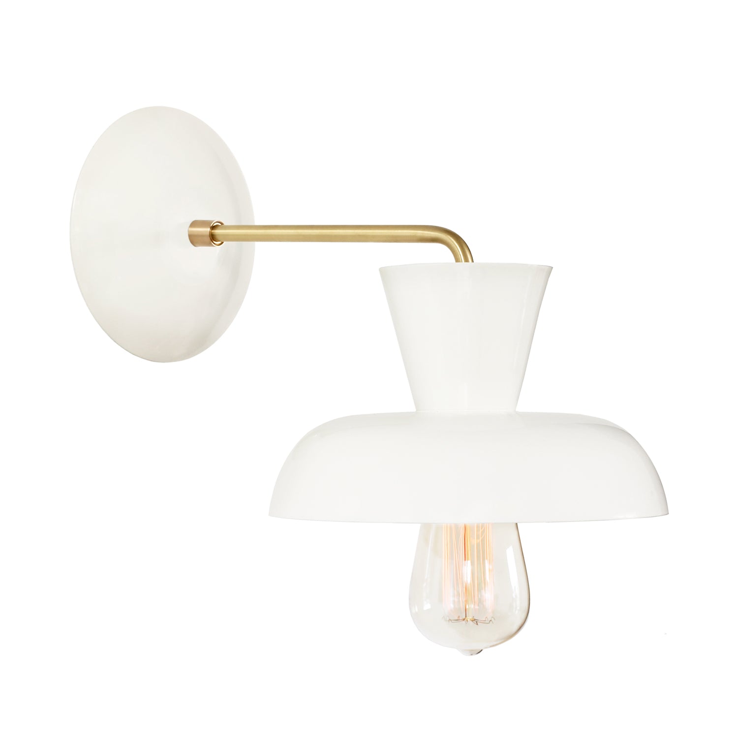 Isle Sconce shown in White with Brass