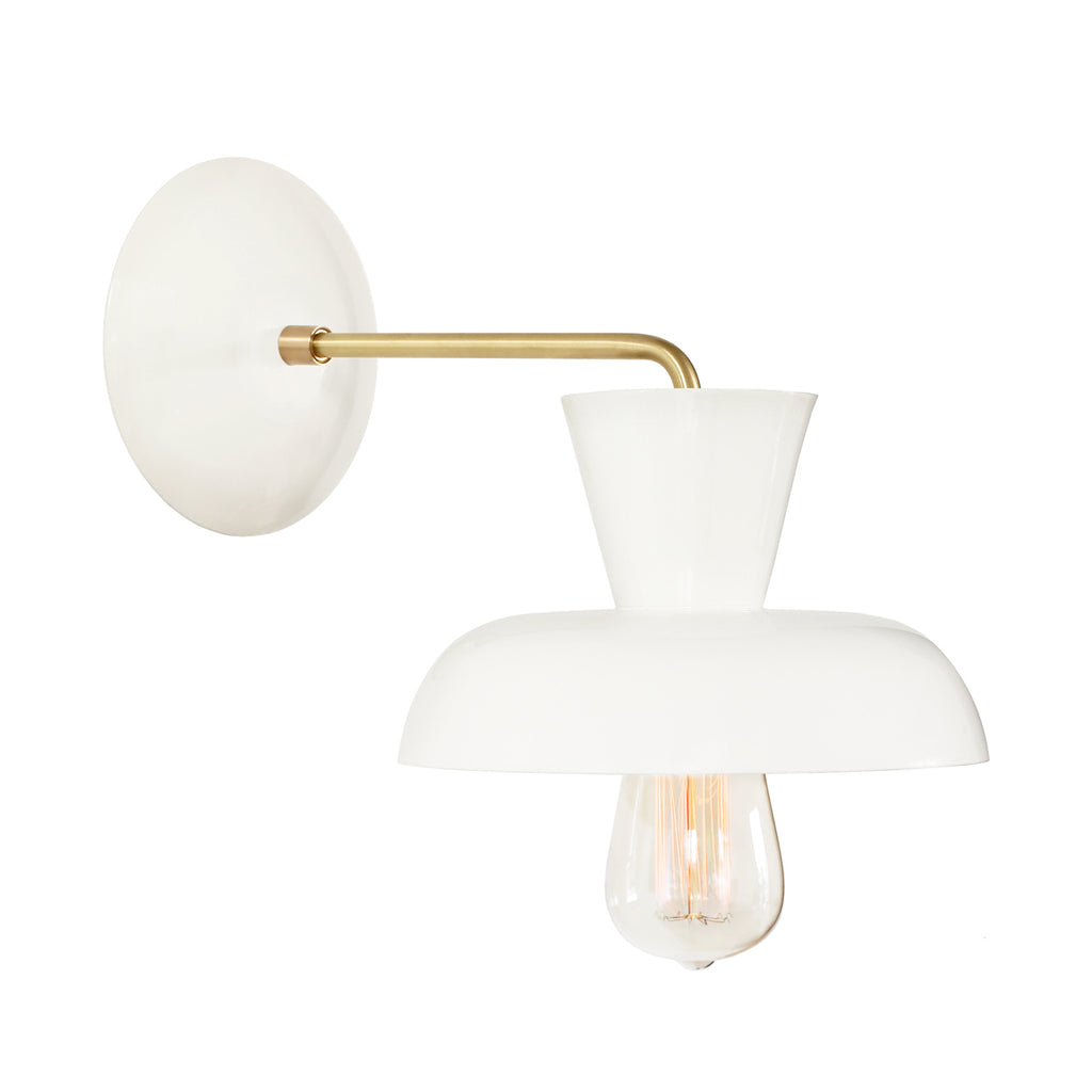 Isle Sconce shown in White with Brass. 