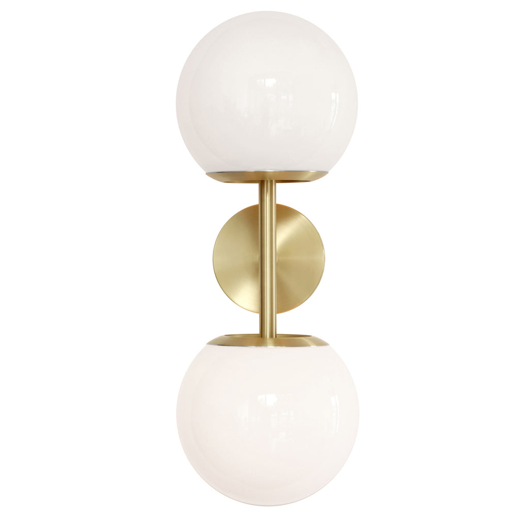 Juno 8" shown in Brass with Opal 8" globes.