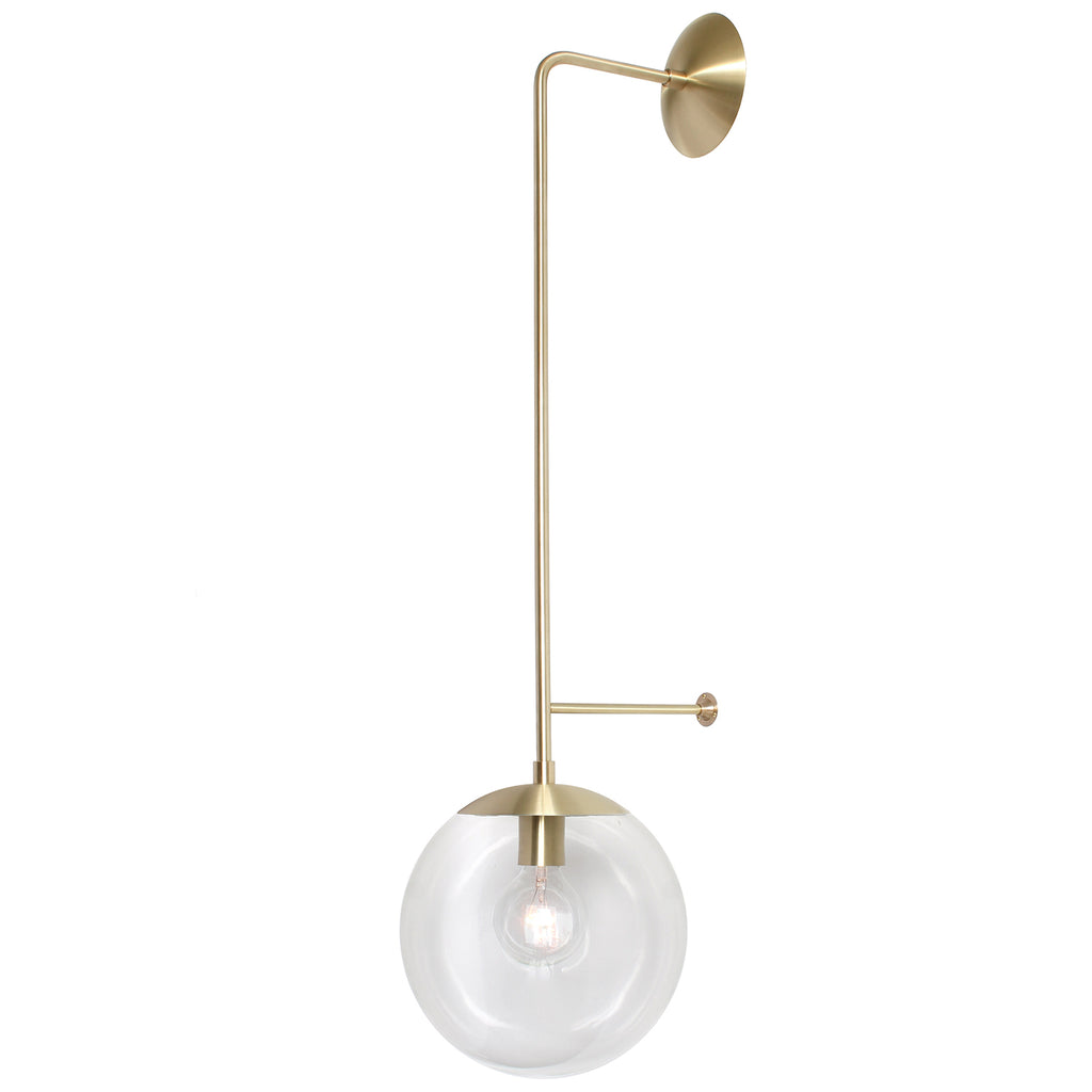 Ramona 10" shown in Brass with a Clear 10" globe.