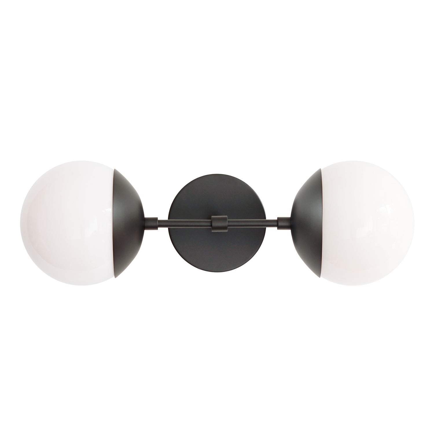 Theo shown in Matte Black with Opal 6" globes
