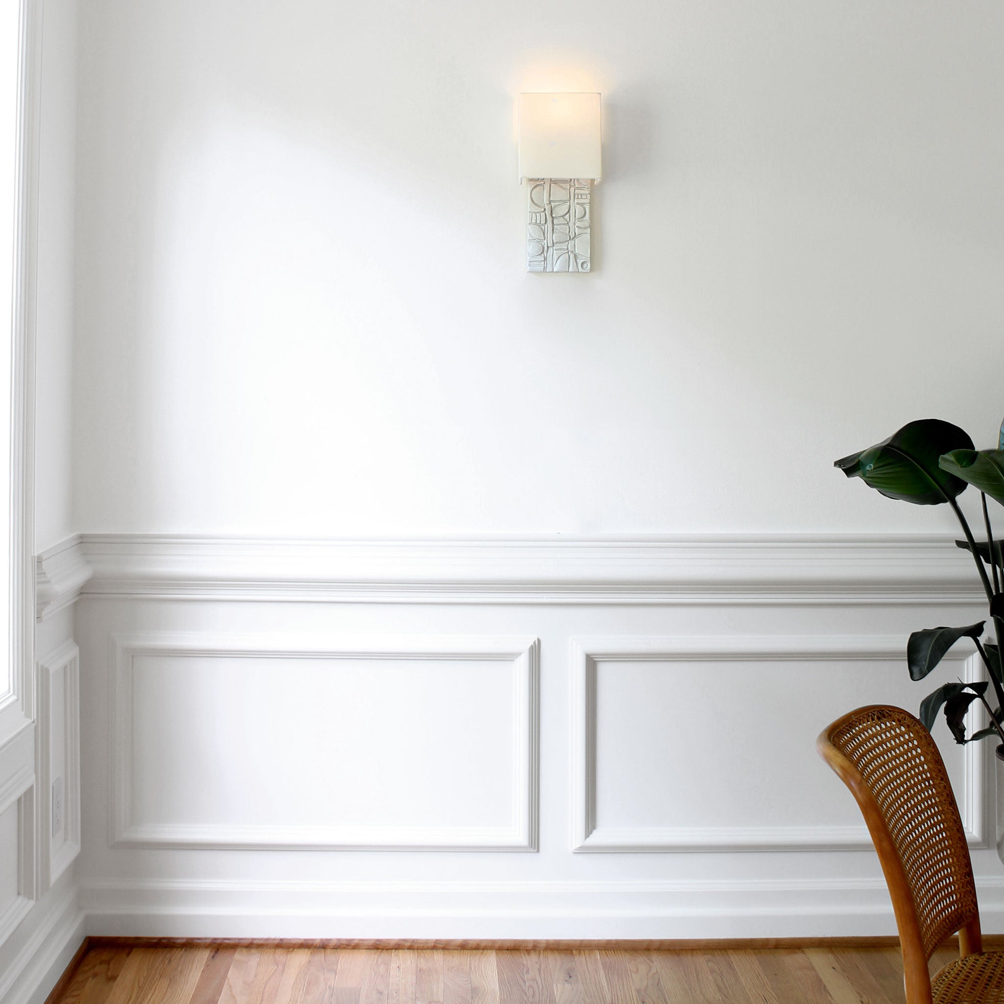 Asch Sconce shown in Brownstone White