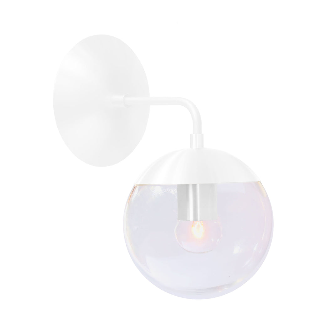 Alto Sconce 6" shown in White with a clear 6" globe.