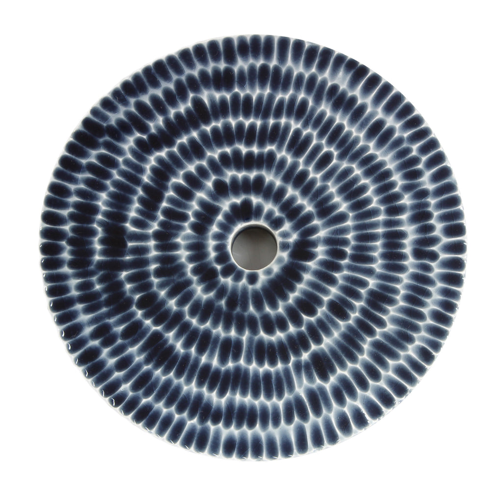 Sunflower Ceramic canopy shown in Indigo Blue.