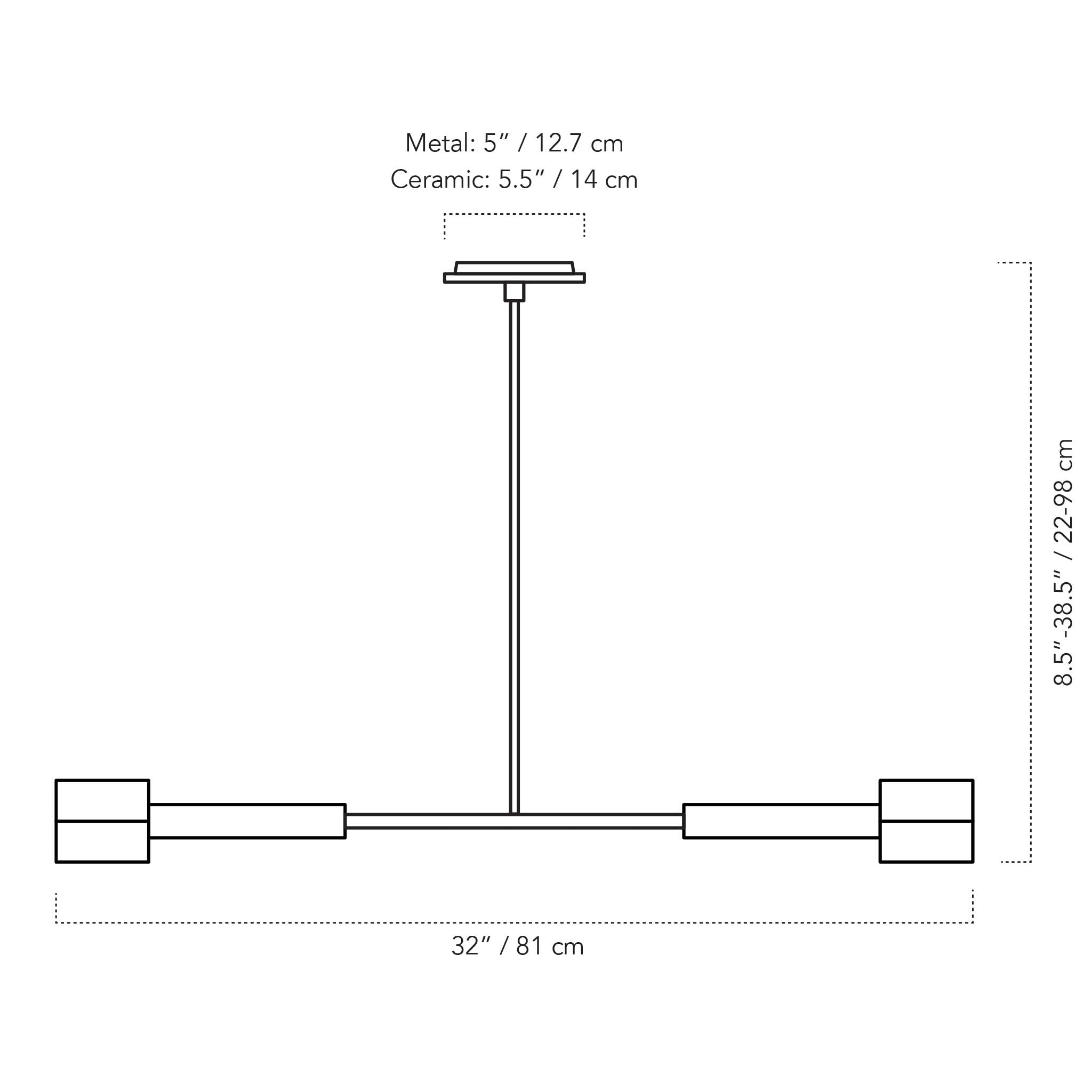 A Technical Drawing Of The Stanton Rod Pendant Light