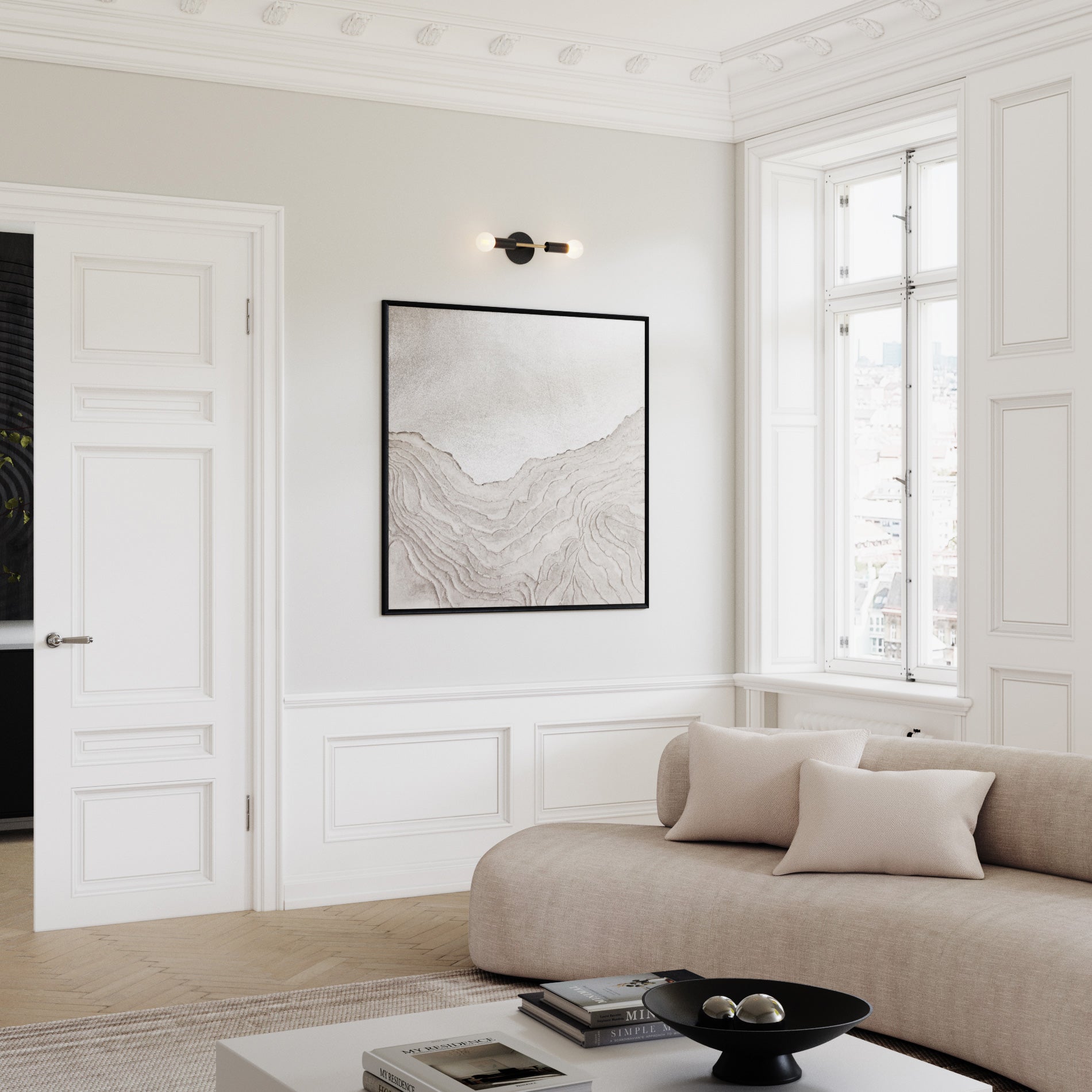 Venus Mini shown in Matte Black with Brass