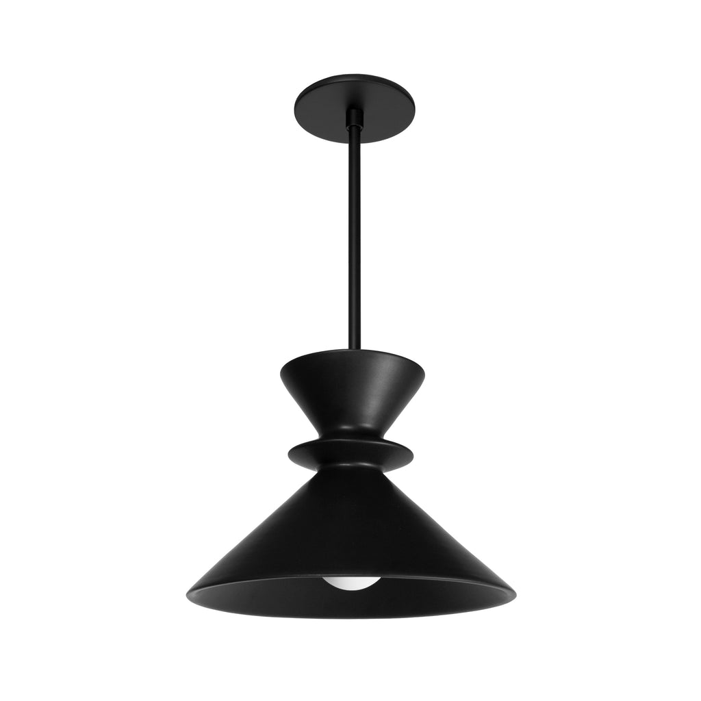 Sophie Rod Pendant shown in Satin Black Glaze ceramic with Matte Black.