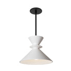 Sophie Rod Pendant shown in Satin White Glaze ceramic with Matte Black