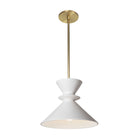 Sophie Rod Pendant shown in Satin White Glaze ceramic with Brass
