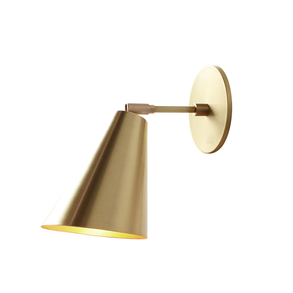 Tilt Cone shown in Brass finish with 3" arm.