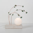 Ikebana Table Lamp shown in Verdigris flower finish