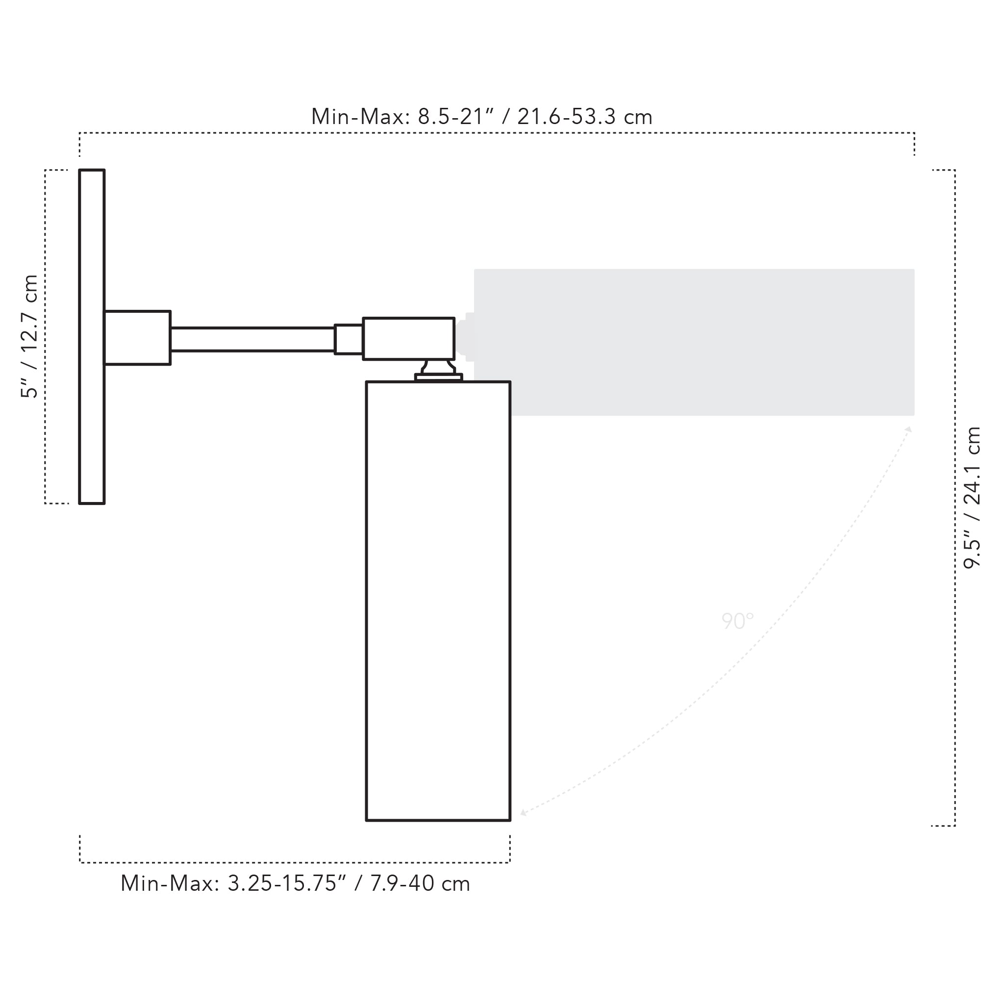 A Technical Drawing Of The Fjord Spot Light For Wall Or Ceiling