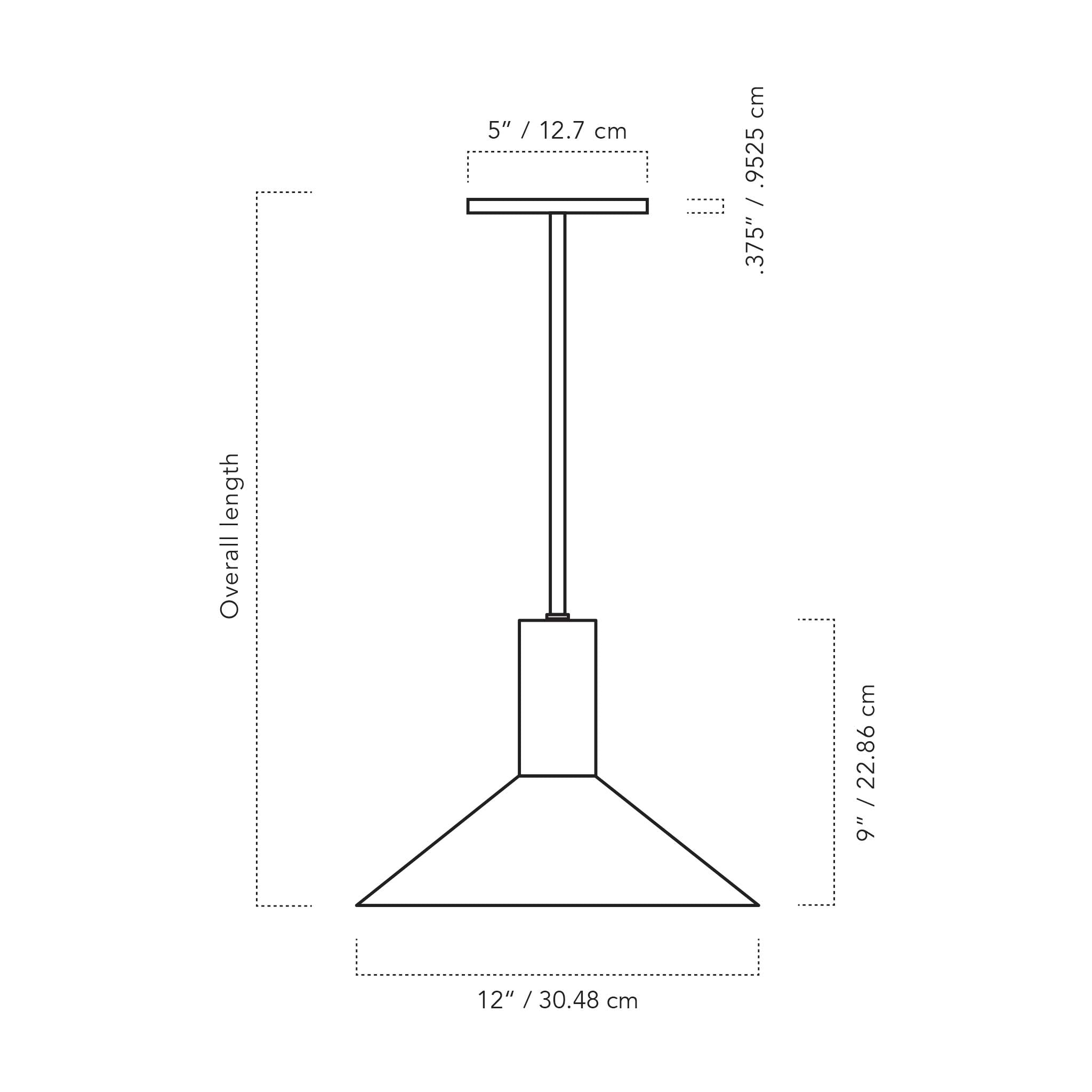 A Technical Drawing Of The Juniper Rod Pendant Light