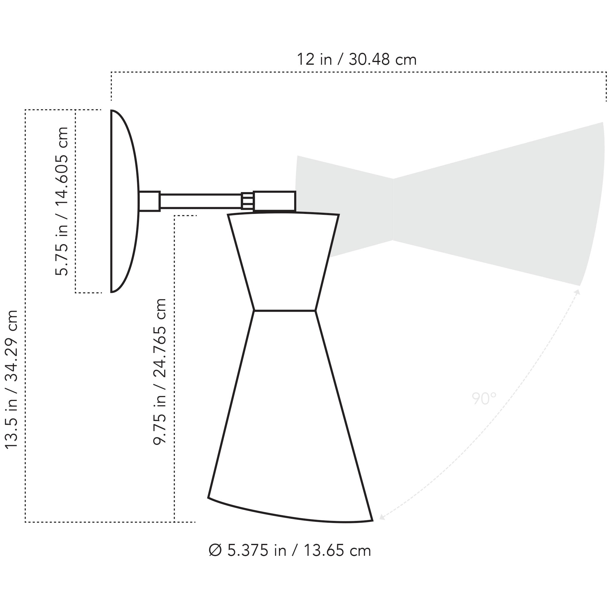 A Technical Drawing Of The Tryon Wall Sconce