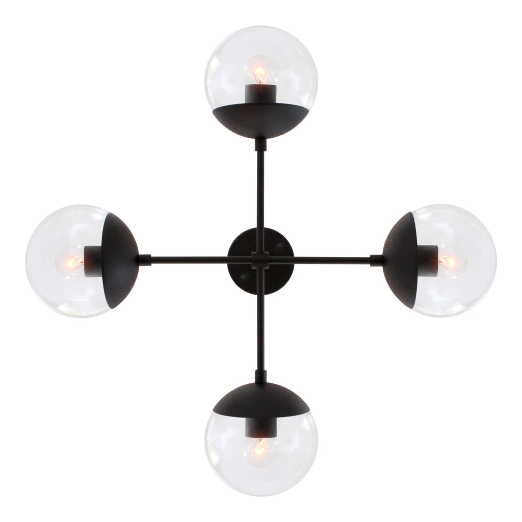 Alto Compass 6" Clear for Vaulted Ceiling shown in Matte Black