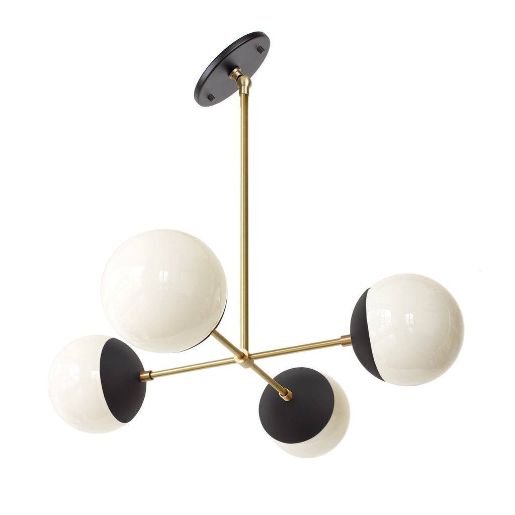 Alto Compass 6" Opal for Vaulted Ceiling shown in Matte Black and Brass