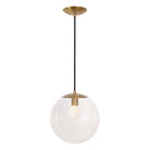 Alto Cord 12” shown in Heirloom Brass with Black Cloth Cord and a Clear 12” Globe