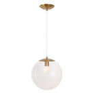 Alto Cord 12” shown in Heirloom Brass with White Cloth Cord and a Clear 12” Globe