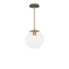 Alto Rod 10” Clear shown in Heirloom Brass with a Forest Green Star Ceramic Canopy