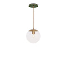 Alto Rod 8” Clear shown in Heirloom Brass with a Forest Green Star Ceramic Canopy