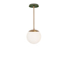 Alto Rod 8” Opal shown in Heirloom Brass with a Forest Green Star Ceramic Canopy