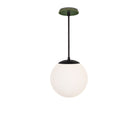 Alto Rod 10” Opal shown in Matte Black with a Forest Green Star Ceramic Canopy