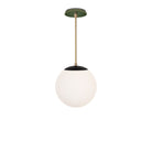 Alto Rod 10” Opal shown in Matte Black with Brass and a Forest Green Star Ceramic Canopy