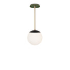 Alto Rod 8” Opal shown in Matte Black with Brass and a Forest Green Star Ceramic Canopy